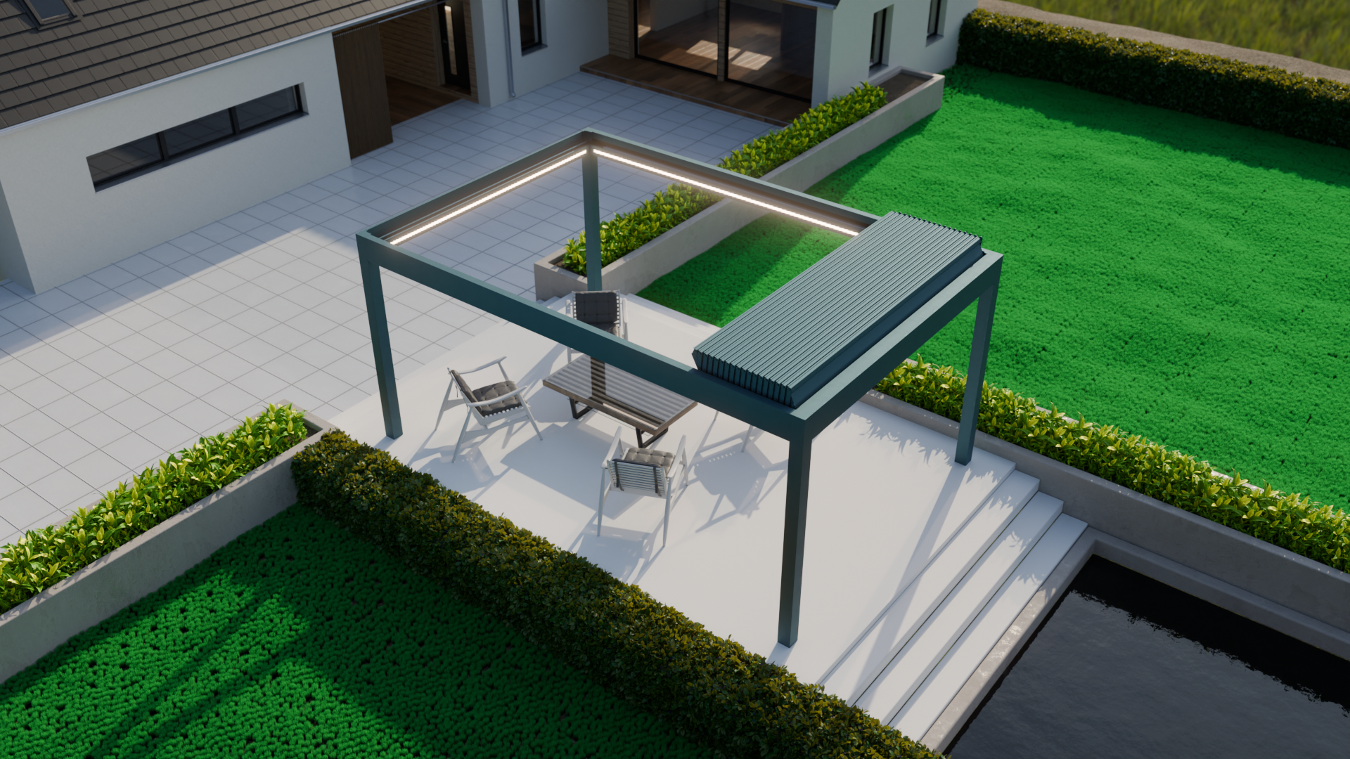 Hochwertiges Lamellendach für moderne Terrassen